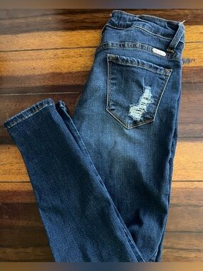 KanCan Women's Dark Blue Slim Straight Jeans